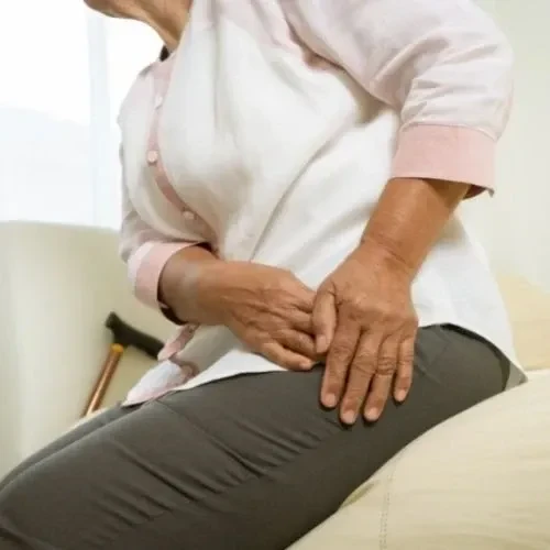 Patient experiencing hip pain